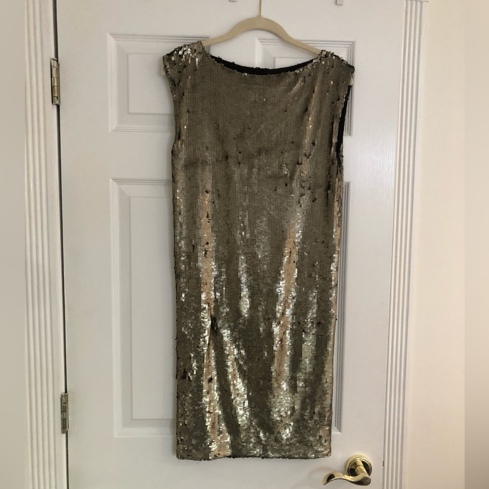 Alice + Olivia Sequin Mini Cocktail Dress Gold/Champagne S